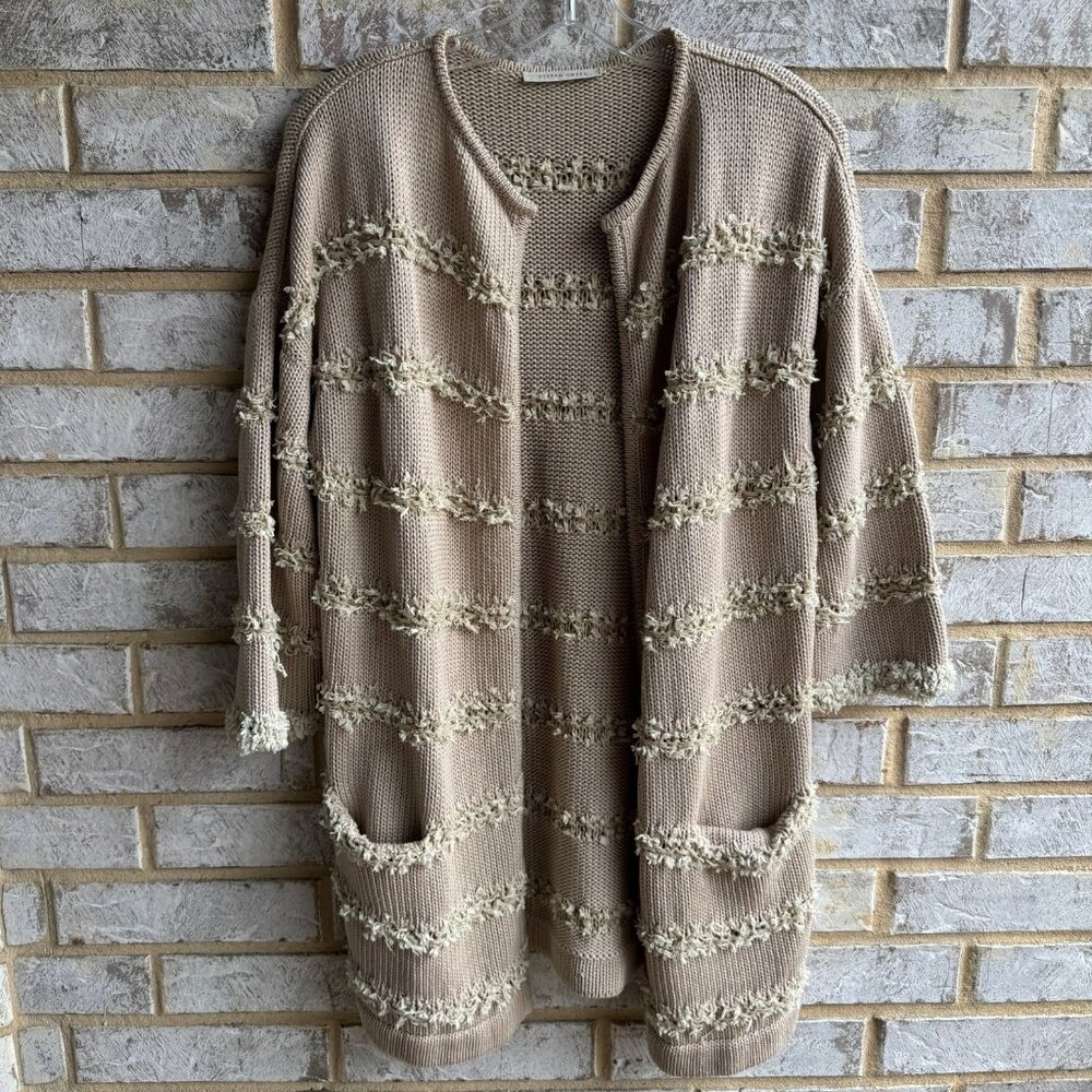 Stefan Green 3/4 Sleeve Open Front Cotton Cardigan Sweater  Women's Size 2 (M)